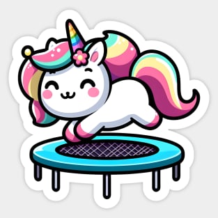 Trampoline Unicorn Olympics 🦄 - Bounce into Cuteness! Sticker